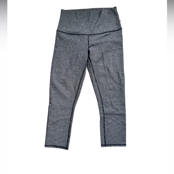 Lululemon Athletic Leggings Cropped Gray Striped Size 8 - Picture 4 of 7